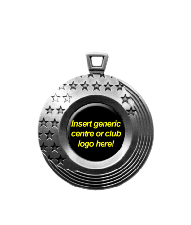 26664S 1" Stars & Stripe Hdr Silver Medal 5cm Dia