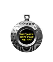 26664S 1" Stars & Stripe Hdr Silver Medal 5cm Dia