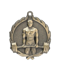 32070G Weightlifting - Gold Medal 4.5cm Dia