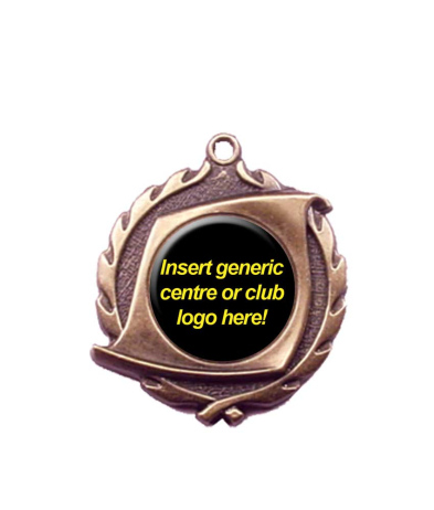 32260Z 1" Scroll Hdr - Bronze Medal 4.5cm Dia