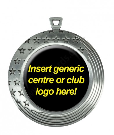 43873S 2" Stars & Stripe Hdr Silver Medal 7.5cm Dia