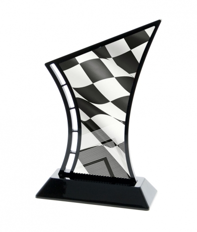 631FLAG 19.5cm Printed Flag Acrylic Award