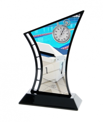 631SWIM 19.5cm Printed Swimming  Acrylic Award