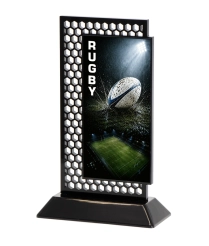 632RUGB 20cm Printed Rugby Hex Acrylic Award
