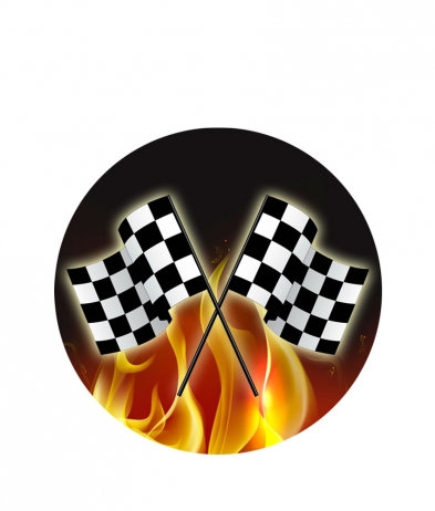 FLAG05 Crossed Flags - Dome 25mm