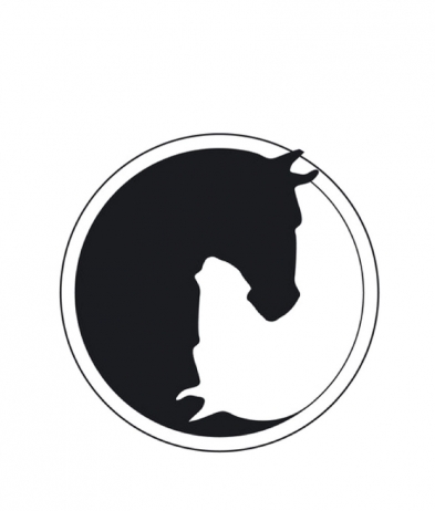 HORS205 Horse Head Black & White - Dome 50mm