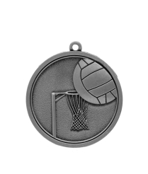 M018S Netball - Silver Relief <Br>Medal 4.5cm Dia