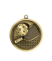 M040G Pickle Ball - Gold Relief <Br>Medal 4.5cm Dia