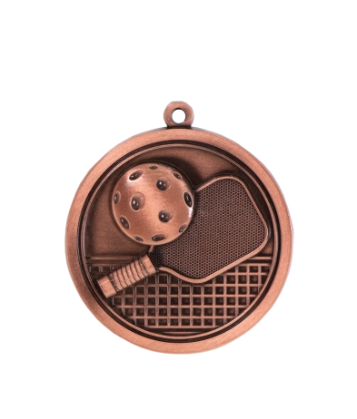 M040Z Pickle Ball - Bronze Relief <Br>Medal 4.5cm Dia