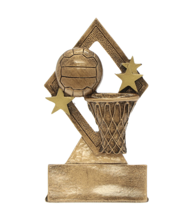 RES0203 Netball & Hoop Diamond Resin 13cm