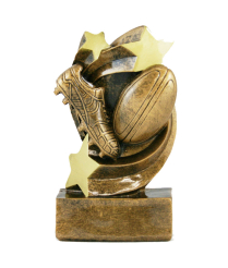 RES0221 Star Swirl Rugby Resin 13.5cm