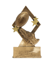 RES0223 Rugby Ball & Boot Diamond Resin 13cm