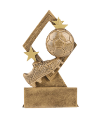 RES0233 Soccer Ball & Boot Diamond Resin 13cm