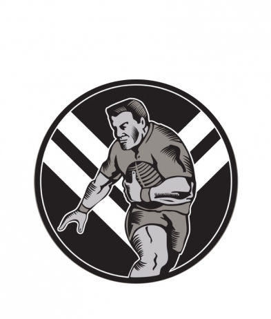 RUGB206 Rugby Male with V - Dome 50mm