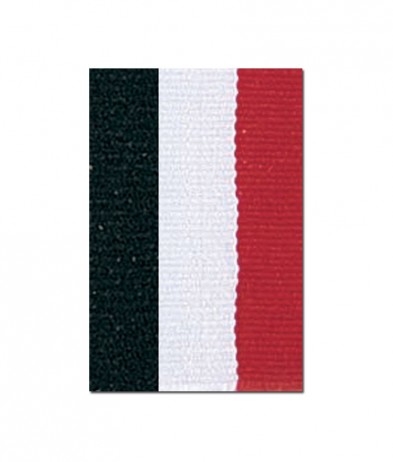 V122BWR V Neck Black/White/Red Ribbon