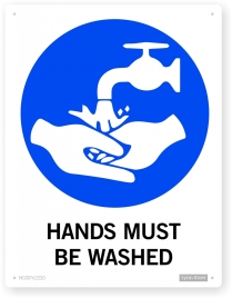 wash hands sign