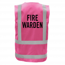  Pink Hi-Vis Fire Warden Vest Day/Night