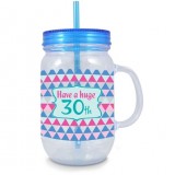 LMBI009 **30TH DOUBLE WALL MASON JAR 26OZ