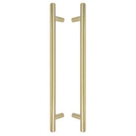 Brass Pull Handle Pair Round 400mm OA