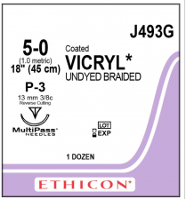 SUTURE VICRYL PLUS CTD 5/0 12.9MM (VCP493G)   BOX/12