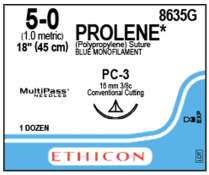 SUTURE PROLENE 5/0 16MM (8635G)     BOX/12