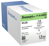 SUTURE NYLON 7/0  11MM  (A1696N)        BOX/12