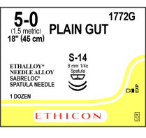 SUTURE PLAIN GUT 5/0 2XS-14 (1772G)     BOX/12