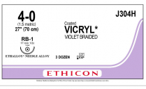 SUTURE VICRYL PLUS 4/0 70CM (VCP304H)         BOX/36