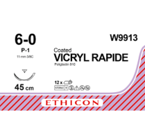 SUTURE VICRYL RAPIDE 6/0 45CM (W9913)  BOX/12