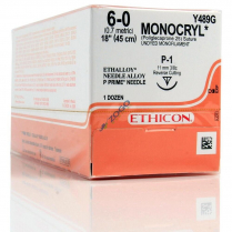 SUTURE MONOCRYL PLUS 6/0 45CM (MCP489G)      BOX/12