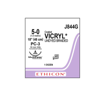 SUTURE VICRYL PLUS 5/0 UNDYED 45CM 16MM (VCP844G) BX/12