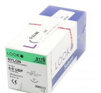 SUTURE NYLON NYLUS 5/0 12MM (L917B)     BOX/12