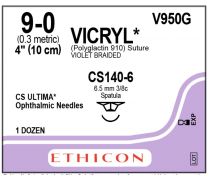 SUTURE VICRYL 9/0 (V950G)                   BOX/12