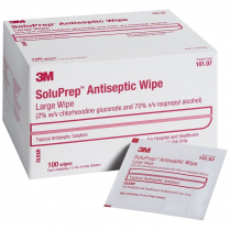 SOLUPREP LARGE WIPE CLEAR 10X10CM (101.07)  BX/100