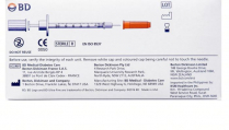 SYRINGE 1ML INSULIN 27GX1/2 (328415) BOX/100