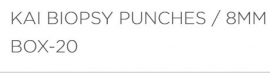 BIOPSY PUNCH 8MM KAI (BP-80F)                       BOX/20