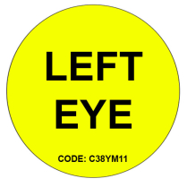 LABEL YELLOW LEFT EYE (C38YM11) 38MM    ROLL/500