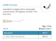 27G LASIK CANNULA 7/8 INCH 0.4X22MM