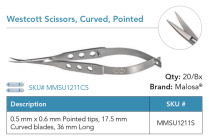 MMSU1211S WESTCOTT SCISSOR CVD RND DISP ST PK/5