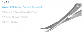 MMSU1211S WESTCOTT SCISSOR CVD RND DISP ST PK/5
