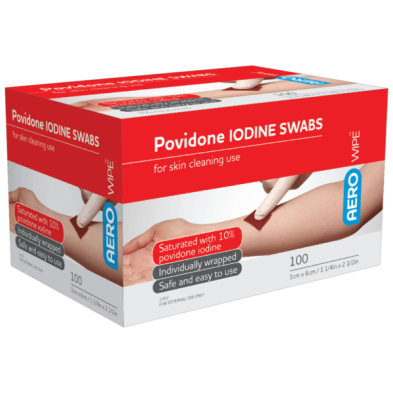 POVIDONE IODINE SWAB 60X33MM (AWP16100) BOX/100