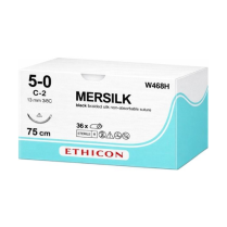 SUTURE SILK 5/0 12MM 75CM (W468H) BOX/36