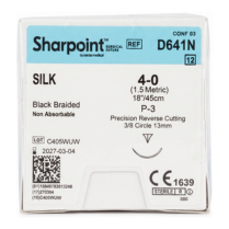 SUTURE SILK S/POINT 4/0 13MM (D641N) BOX/12