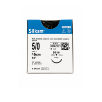 SUTURE SILKAM BLK 5/0 45CM (G0762121)   BOX/12