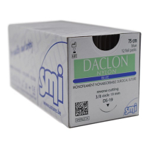 SUTURE NYLON DACLON 4/0 19MM (SM9151519) BX/12