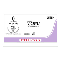 SUTURE VICRYL CTD 0 36MM (J518H)        BOX/36