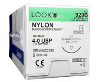 SUTURE NYLON NYLUS 4/0 24MM (L920B)   BOX/12