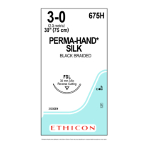 SUTURE SILK PERMA-HAND 3/0 30MM (675H) BOX/12