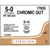 SUTURE CHROMIC GUT 5/0 2XS-14 (1792G) BOX/12