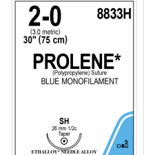 SUTURE PROLENE 2/0, 75CM BLUE (8833H)                 BOX/36